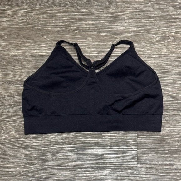 Puma Women's Black Sports Bra with White Logo - Picture 3 of 3
